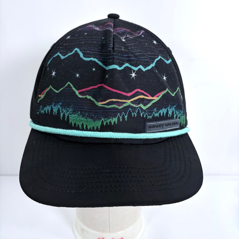 Sipsey Wilder Rope Hat Black Mountain Starry Night Snapback Cap